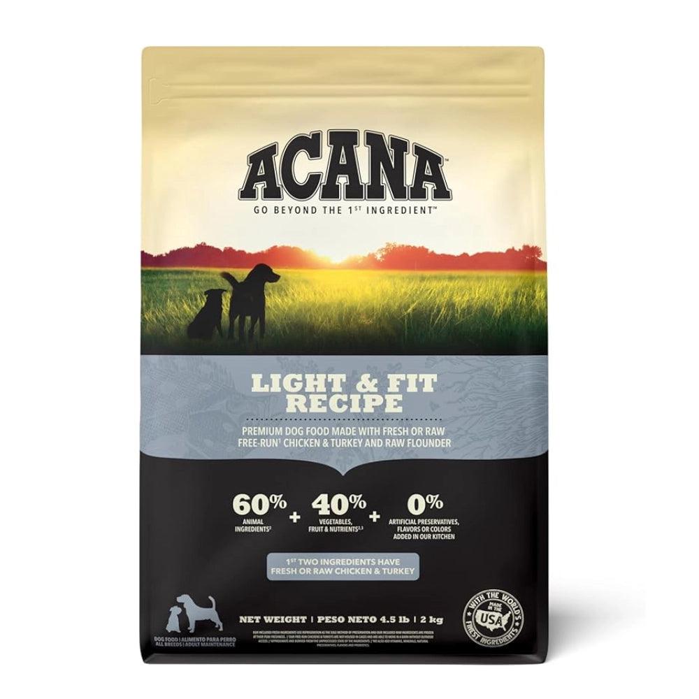 Croquetas balanceadas para perros en dieta o alto rendimiento con pollo pavo y pescado - Acana Light & Fit