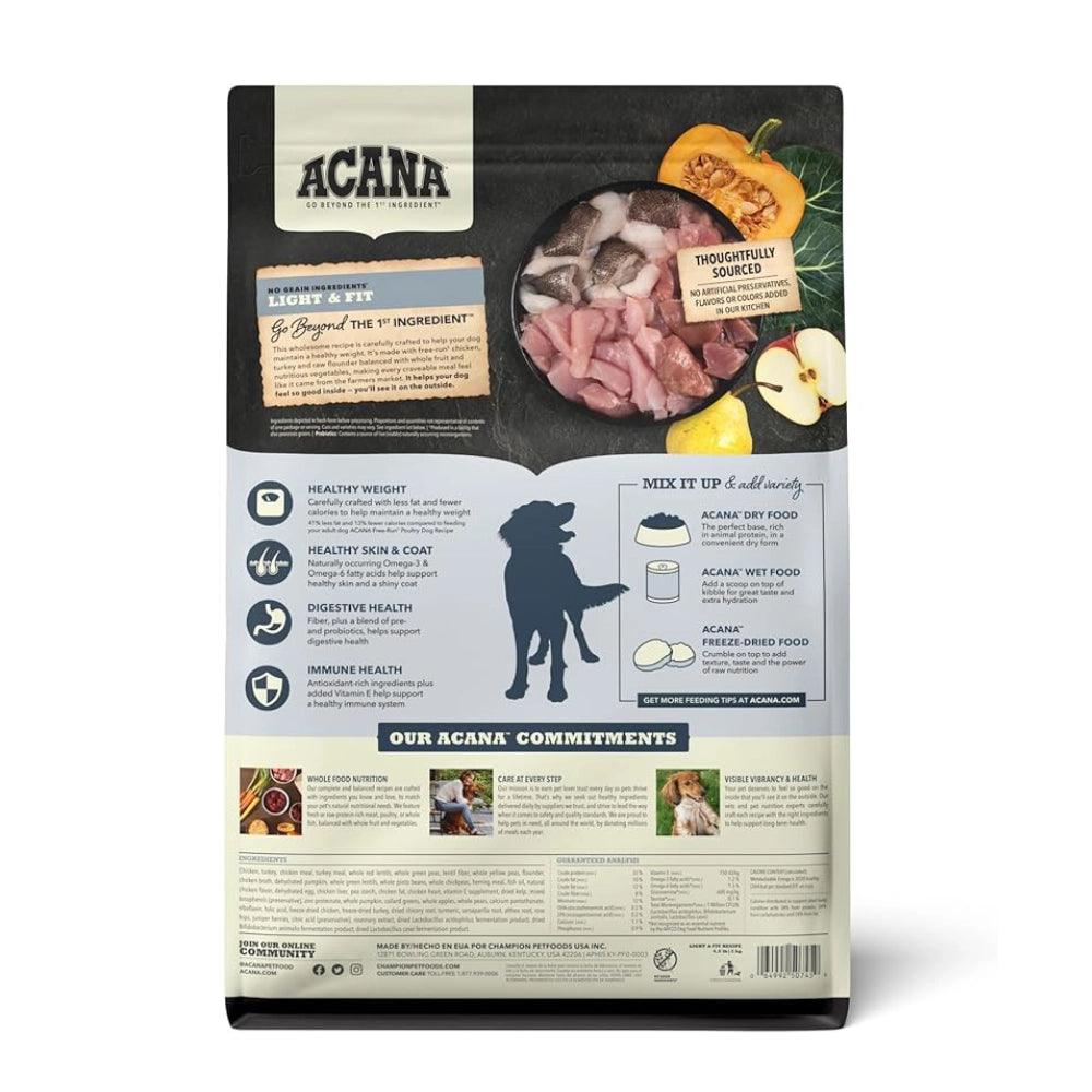 Croquetas balanceadas para perros en dieta o alto rendimiento con pollo pavo y pescado - Acana Light & Fit