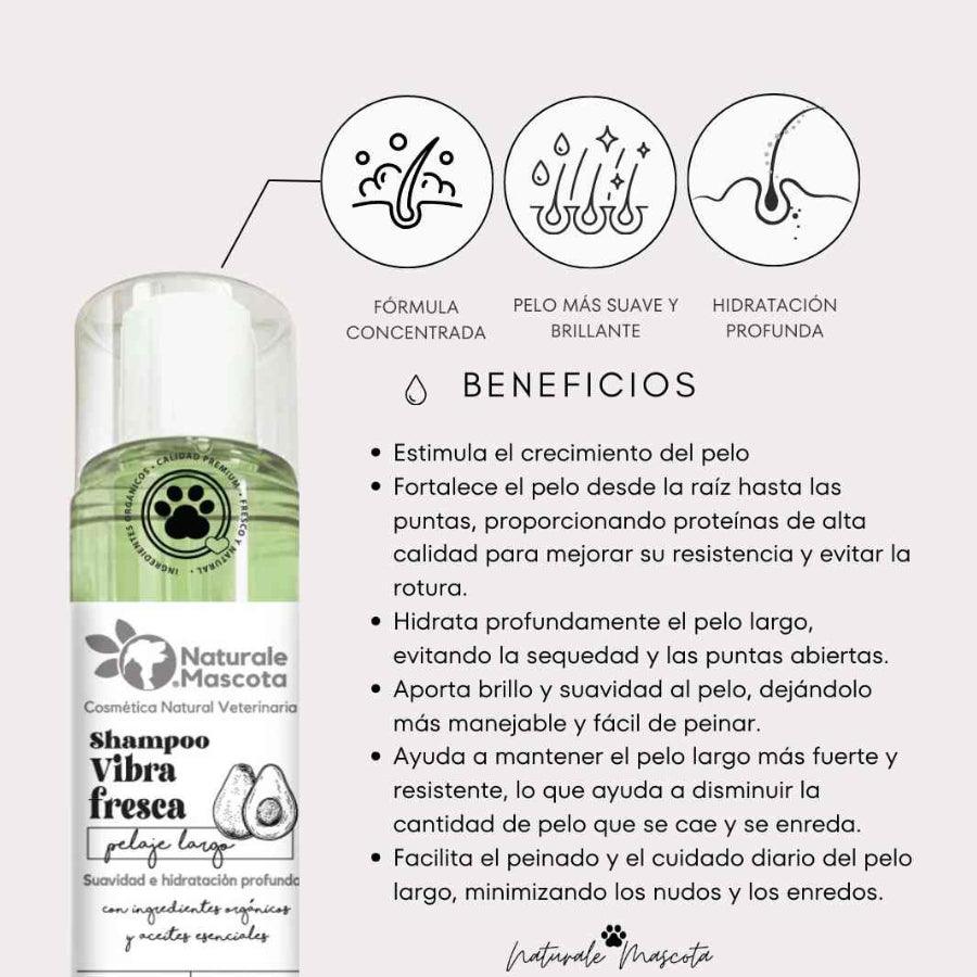 Naturale Mascota Vibra Fresca Shampoo Natural para perro con pelo largo 250ml