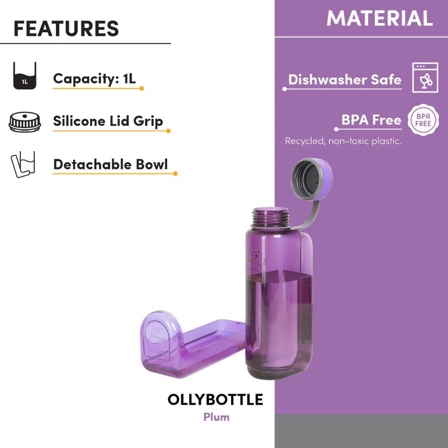 OllyDog Botella Para Agua Portátil Morada