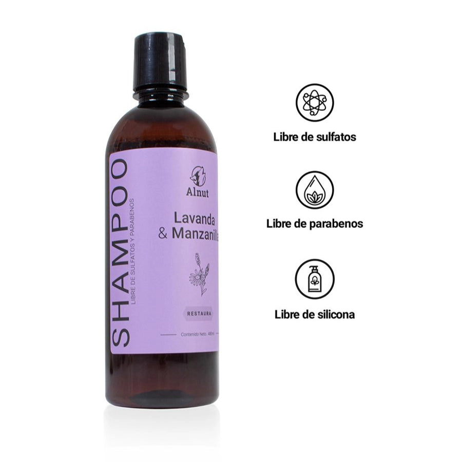 Alnut Shampoo Hipoalergénico 480ml Lavanda y Manzanilla