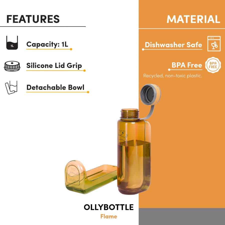 OllyDog Botella Para Agua Portátil Naranja